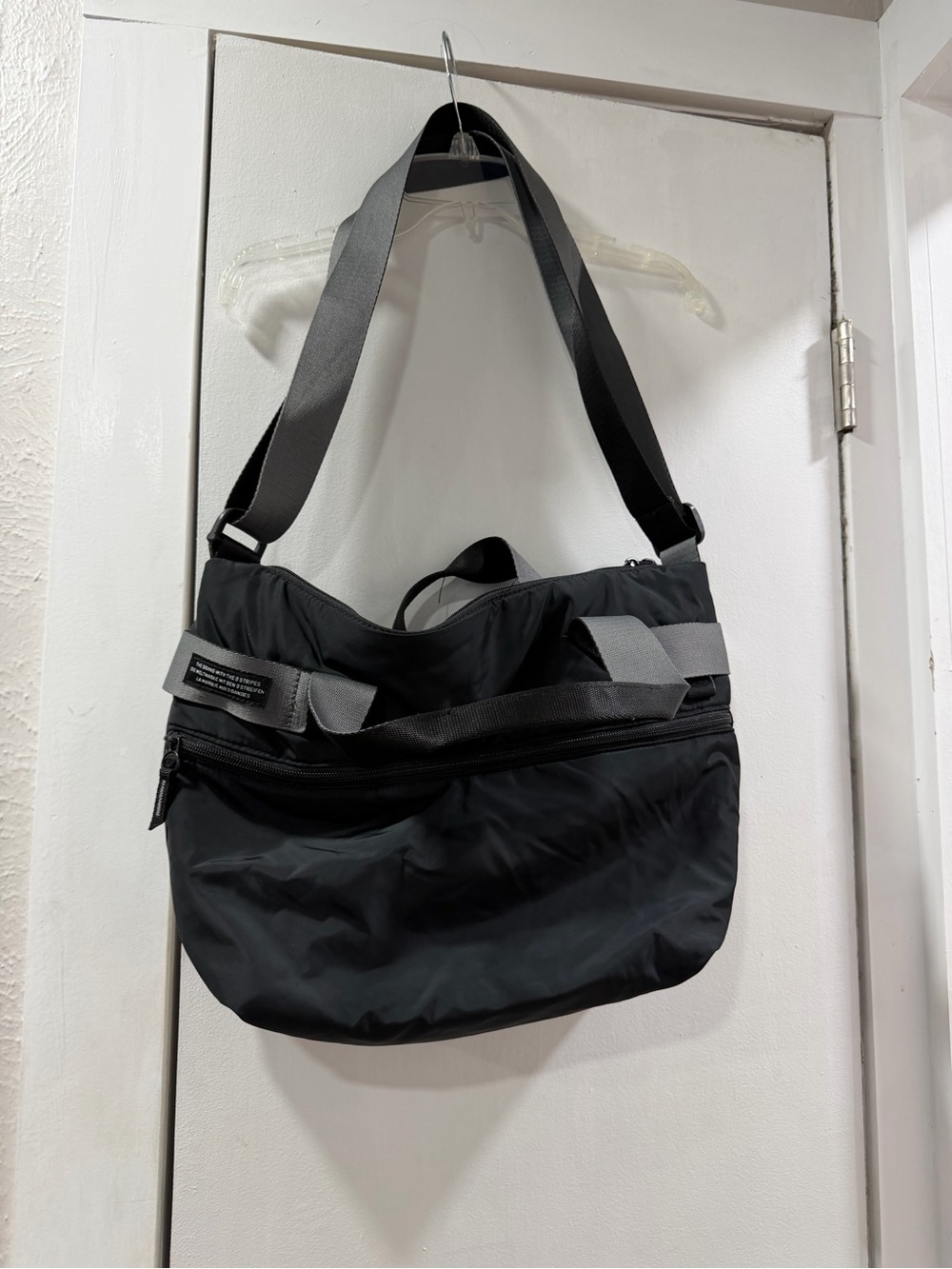 Adidas Originals Black and Gray Crossbody Shoulder Bag